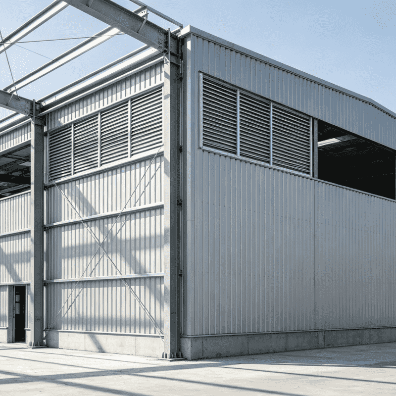 Bâtiment de stockage industriel d'entrepôt préfabriqué en acier léger durable