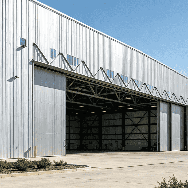 Hangar à structure métallique préfabriquée économique