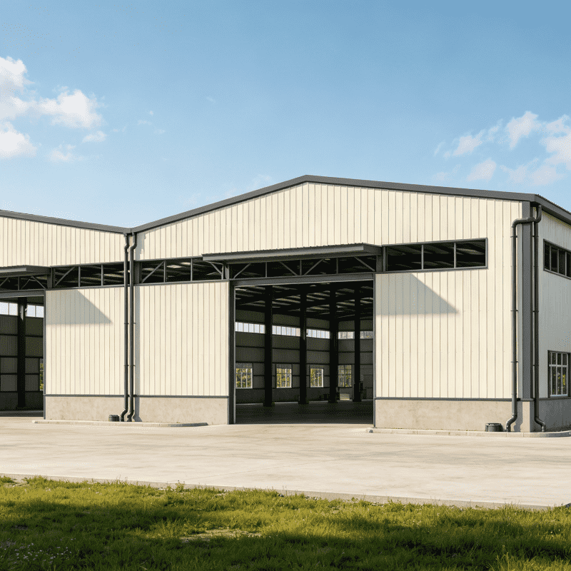 Atelier de structure métallique préfabriquée intégrée à double travée directe d'usine