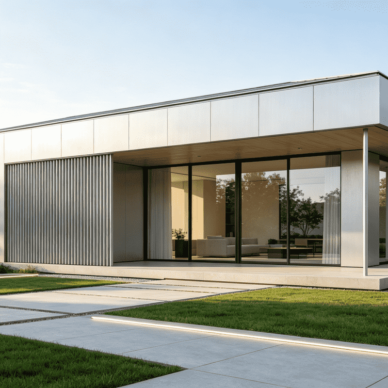 Villa à structure métallique légère