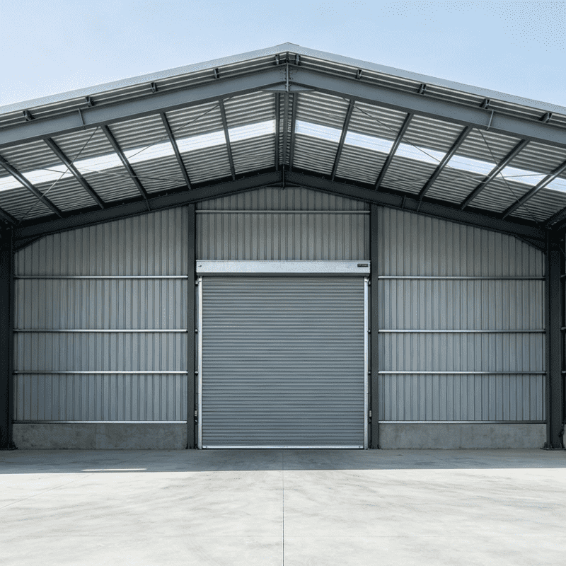 Bâtiment industriel préfabriqué d'atelier de stockage d'envergure claire d'entrepôt de structure métallique de cadre portail