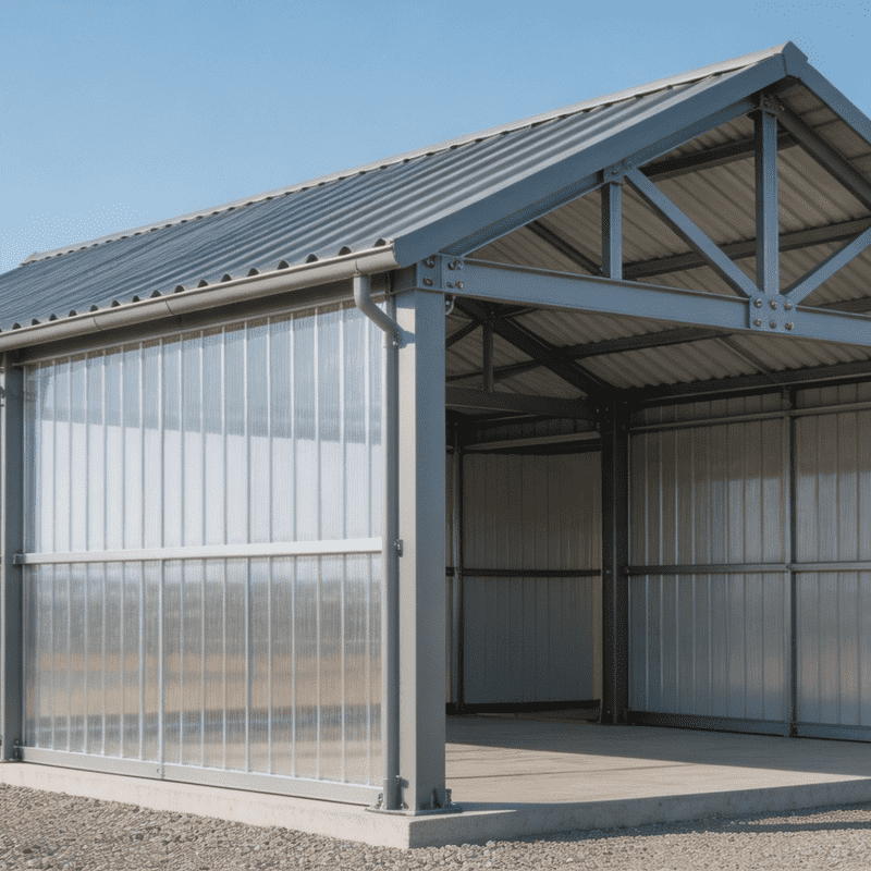 Petit hangar de stockage préfabriqué à structure métallique, mini entrepôt
