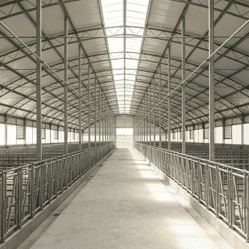 Ferme laitière de grange de vache de bétail de structure métallique