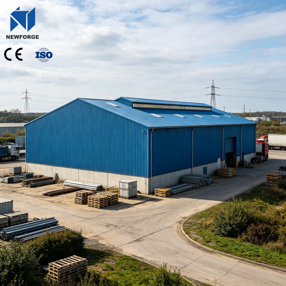Atelier de structure en acier Bâtiment d'atelier industriel à ossature métallique préfabriqué pour usine de production en usine