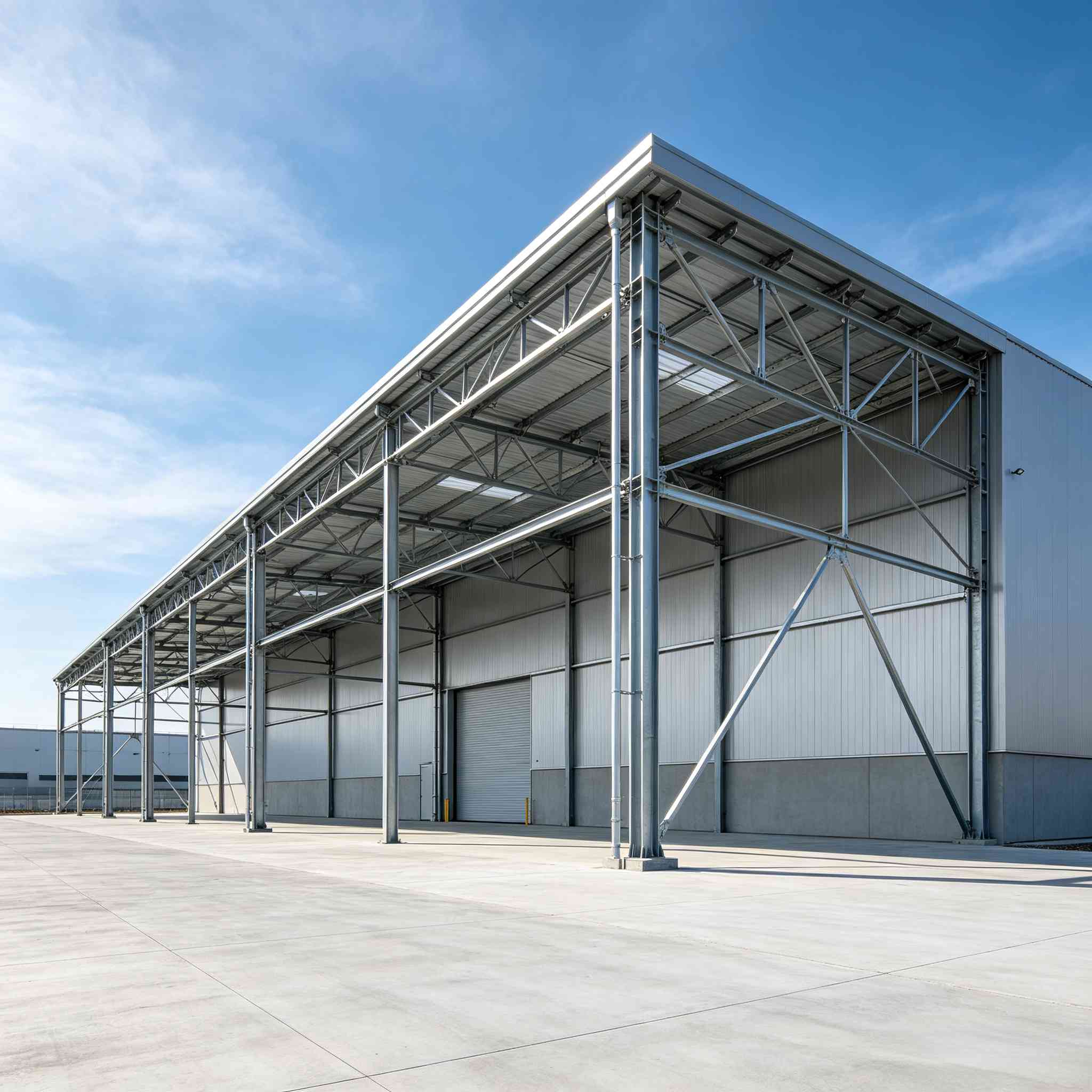 Atelier intérieur spacieux d'usine d'entrepôt en acier préfabriqué de large envergure claire